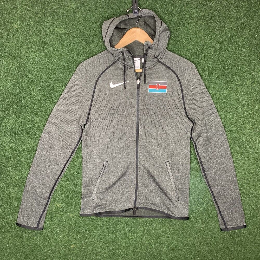 Sz S Nike Pro Elite Team Kenya Woven Gray Full Zip Hoodie CT4104-001 Men’s